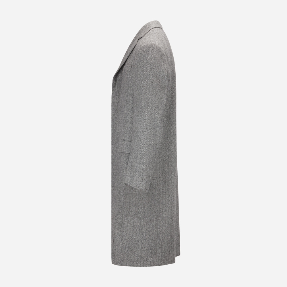 Single Breasted-Top Coat Grey Melange
