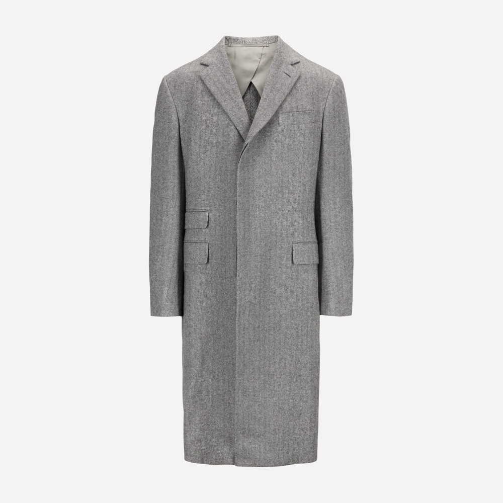 Single Breasted-Top Coat Grey Melange