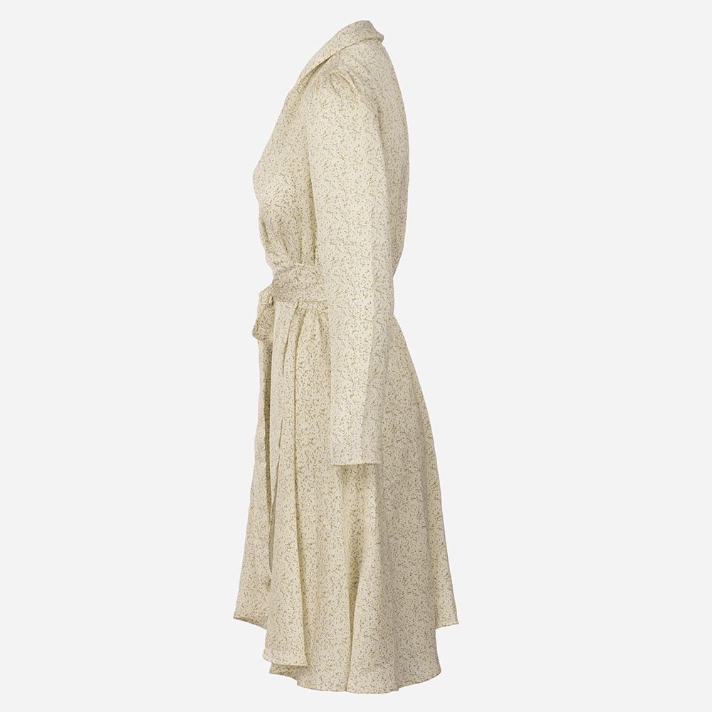 Antigua Wrap Dress Yellow Flower Print