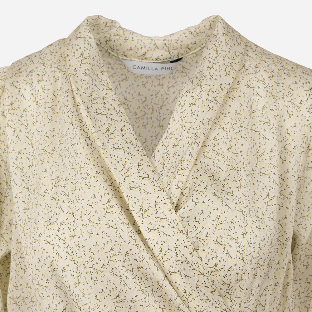 Antigua Wrap Dress Yellow Flower Print