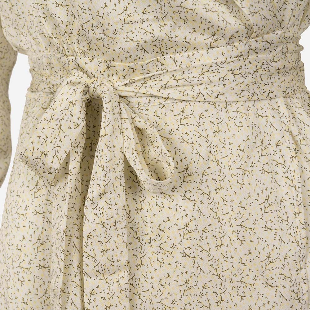 Antigua Wrap Dress Yellow Flower Print