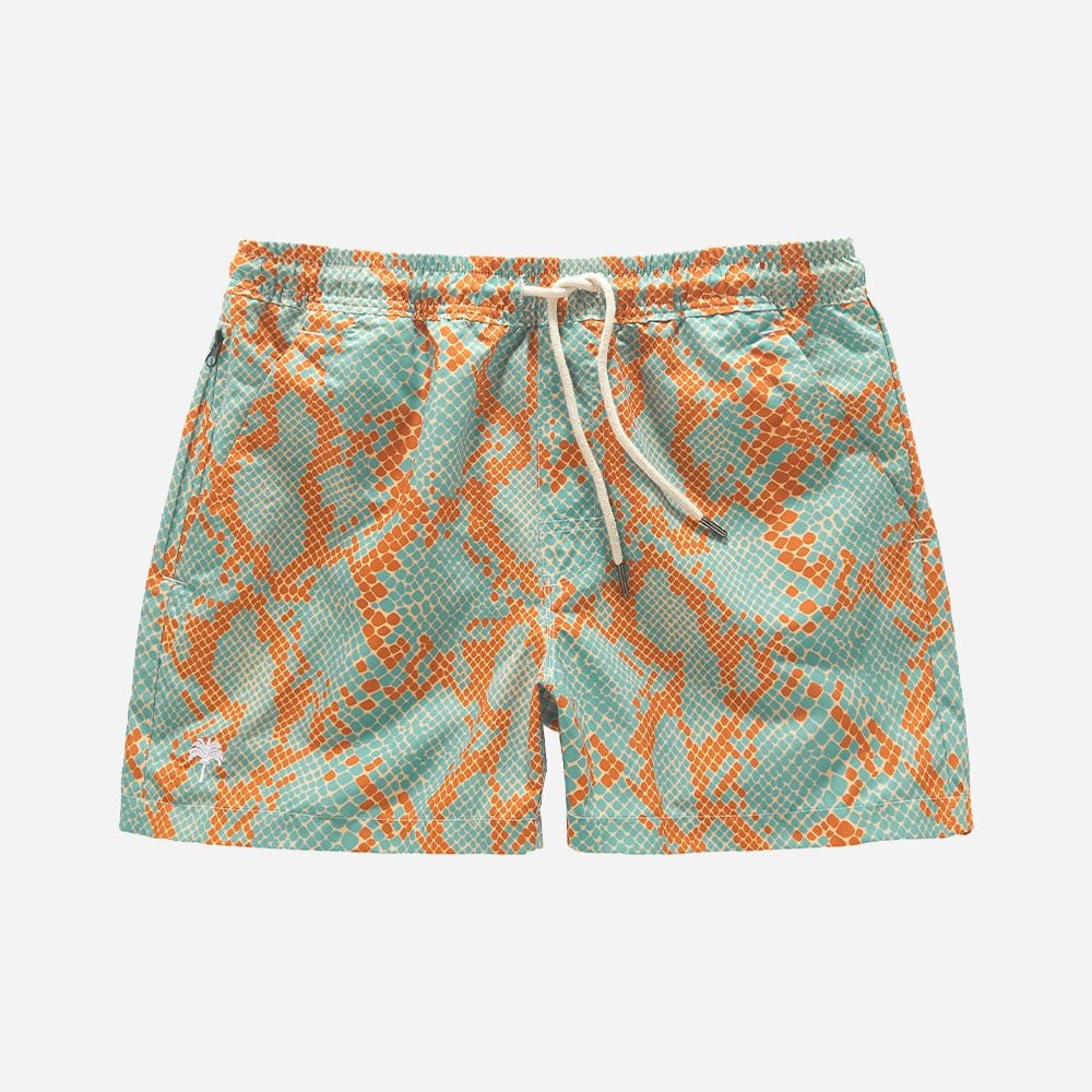 Blue Snake Swim Shorts Blue