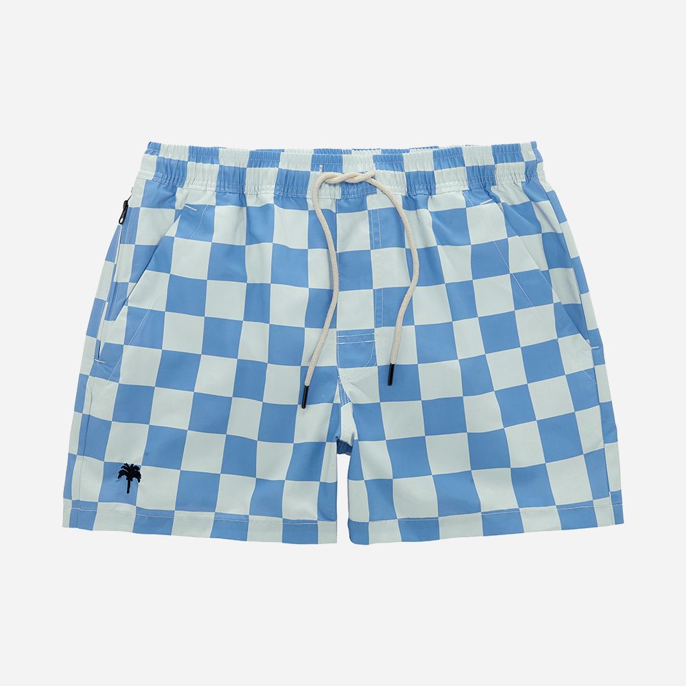 Blue Chess Swim Shorts Blå