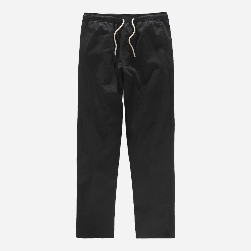 Black Linen Long Pant Black