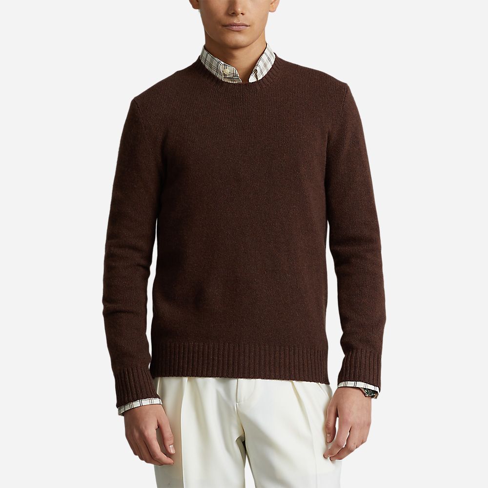 Ls Jersey Cn-Long Sleeve-Pullover Chocolate Brown Heather
