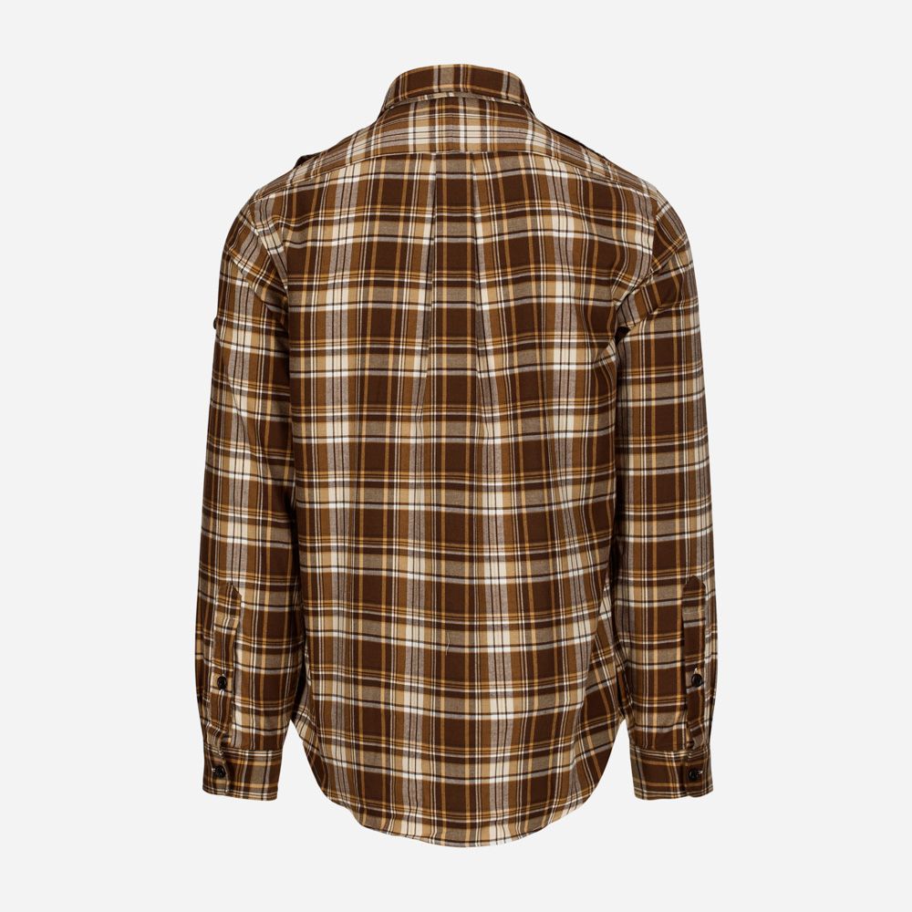 Clrngrs-Long Sleeve-Sport Shirt 5706 Brown/Khaki Multi