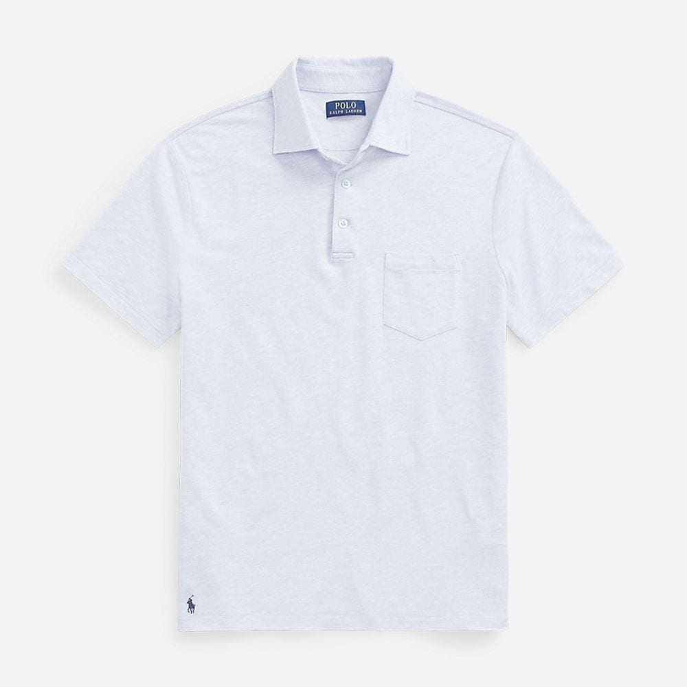 Custom Slim SS-Polo Shirt Elite Blue Heather