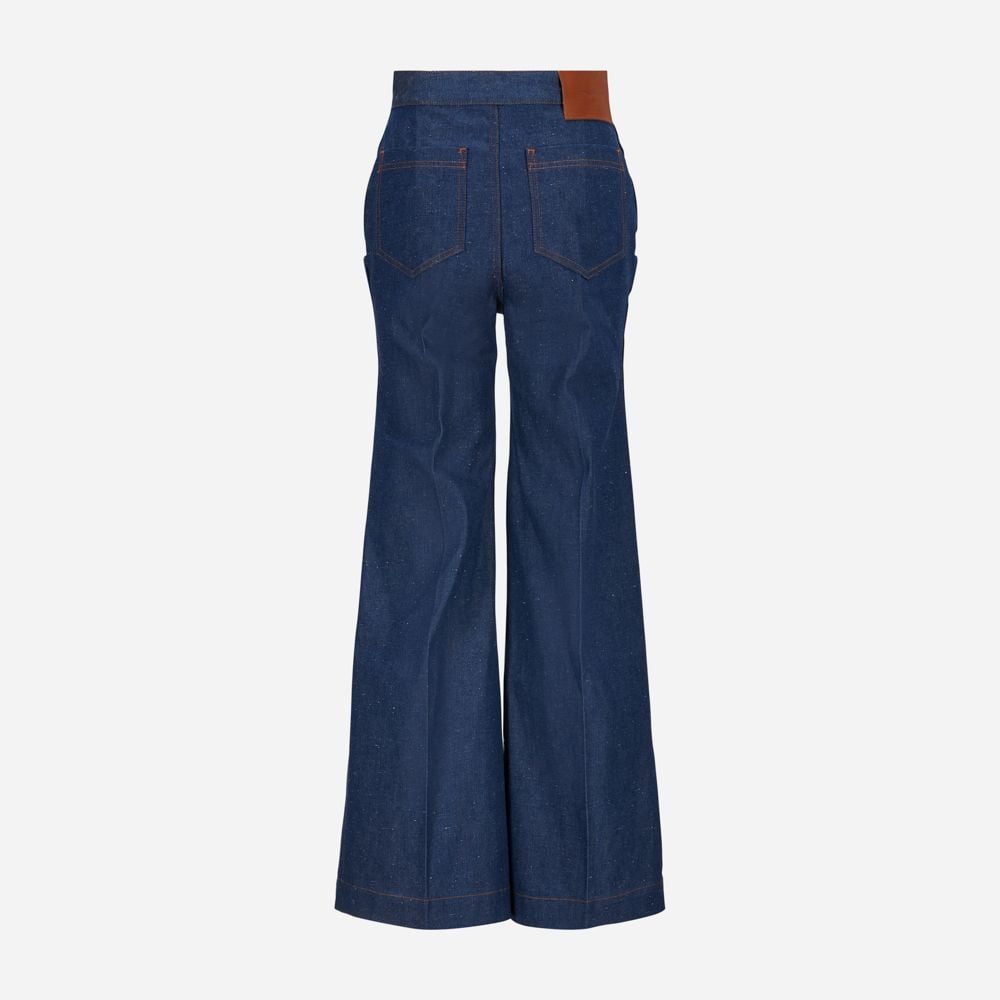 Zip Detail Flare Jean Serge Blue