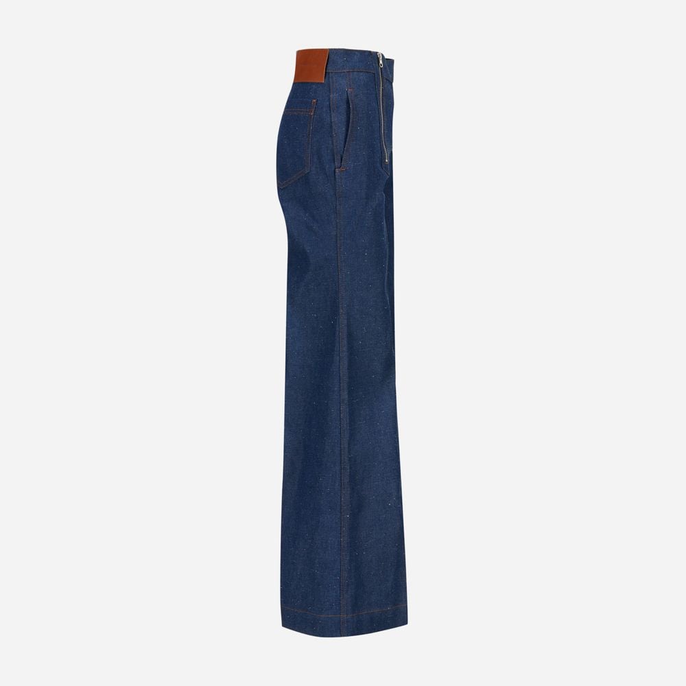 Zip Detail Flare Jean Serge Blue
