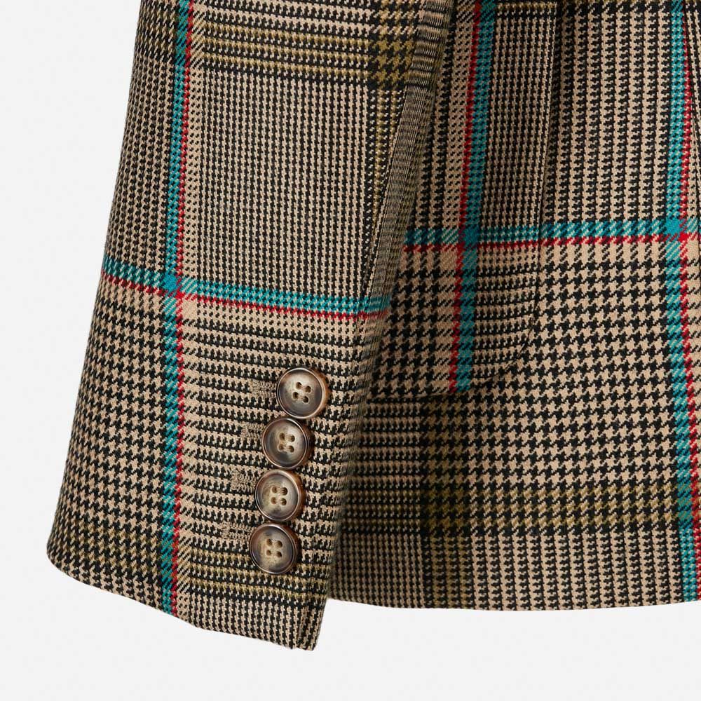 Tailored Double Breasted Jacket Turquoise/Olive