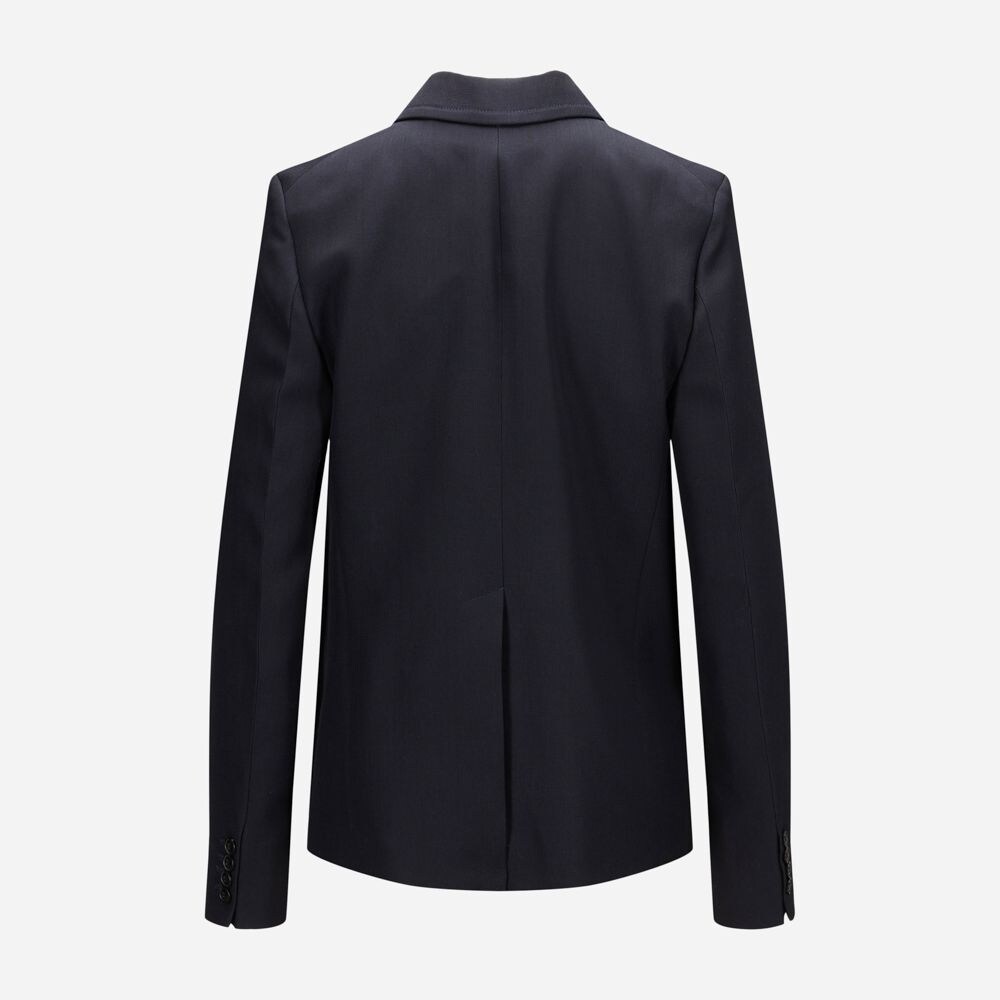 Fitted Single-Breasted Jacket Dark Navy