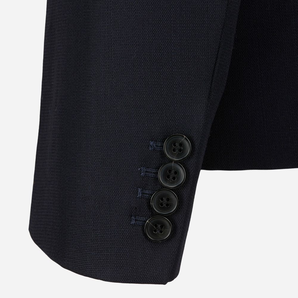 Fitted Single-Breasted Jacket Dark Navy