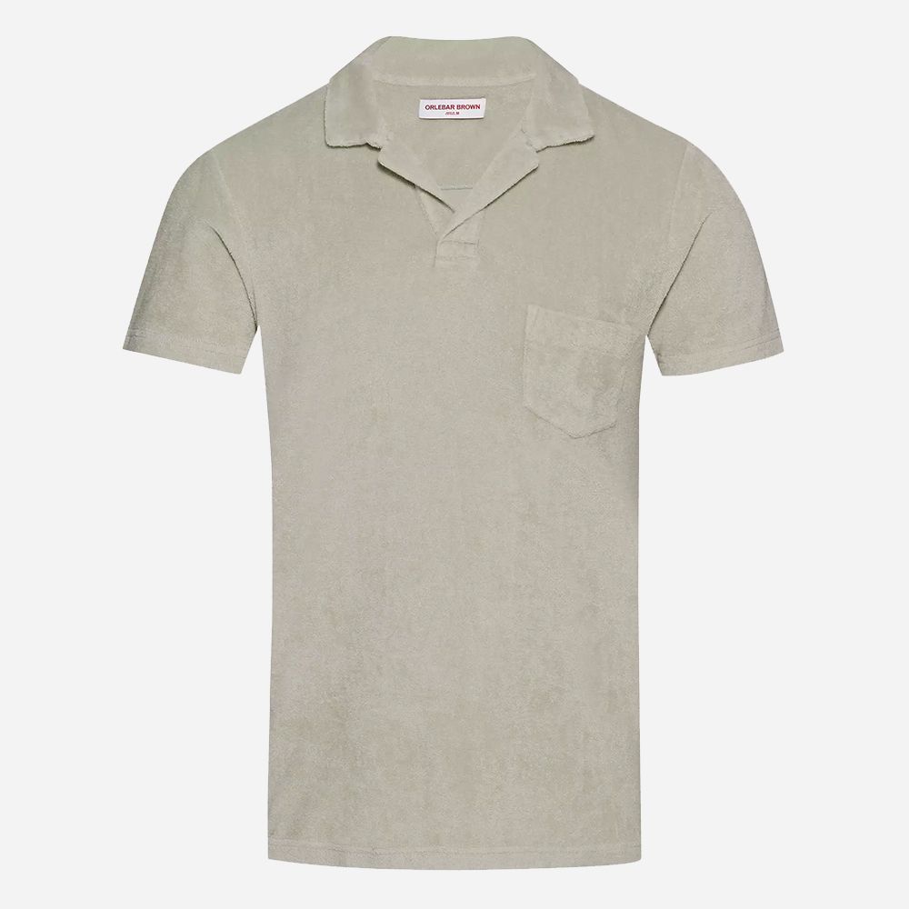 Terry Towelling Polo Shirt - Cliff Grey