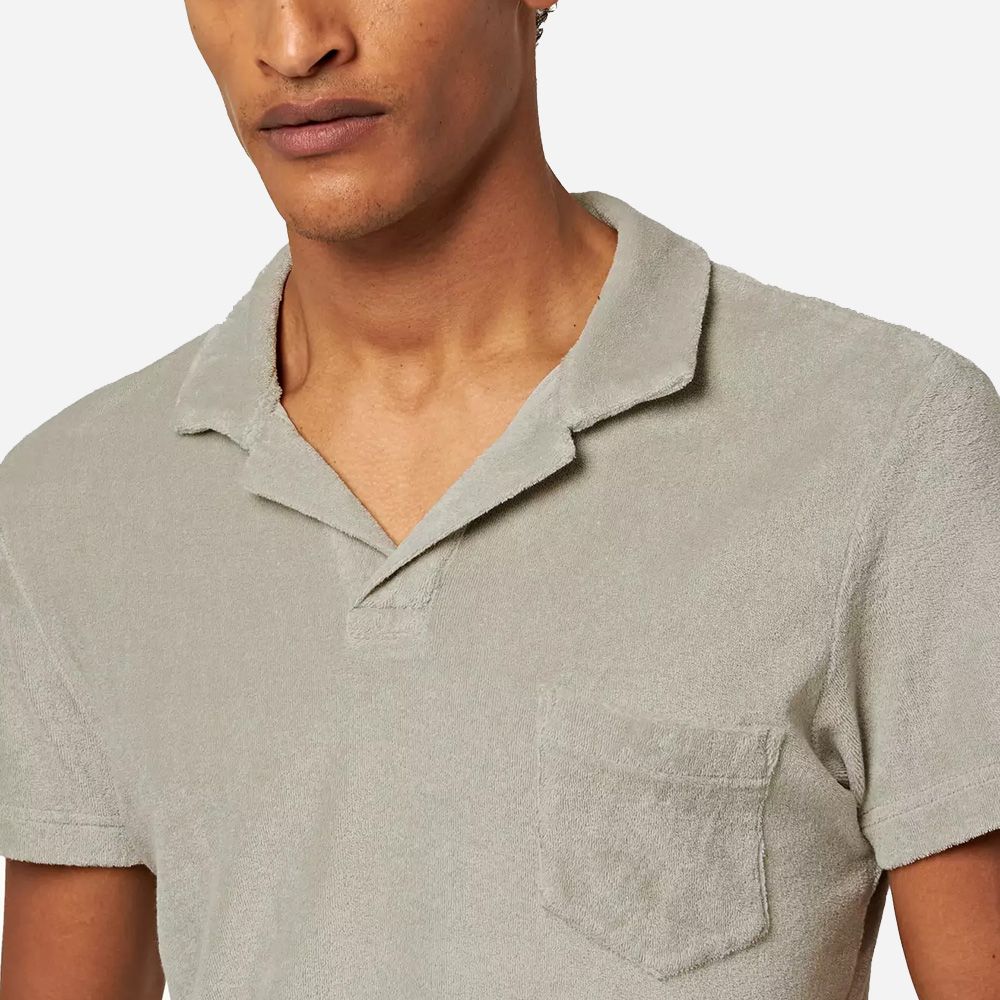 Terry Towelling Polo Shirt - Cliff Grey