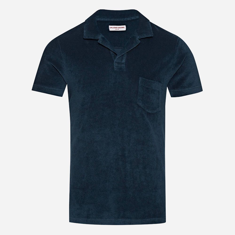 Terry Towelling Polo Shirt - Oceanic Blue