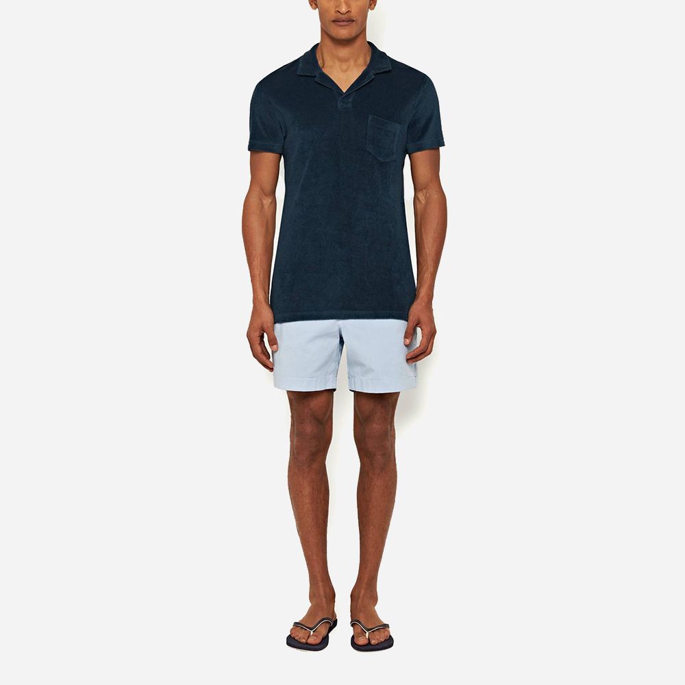 Terry Towelling Polo Shirt - Oceanic Blue