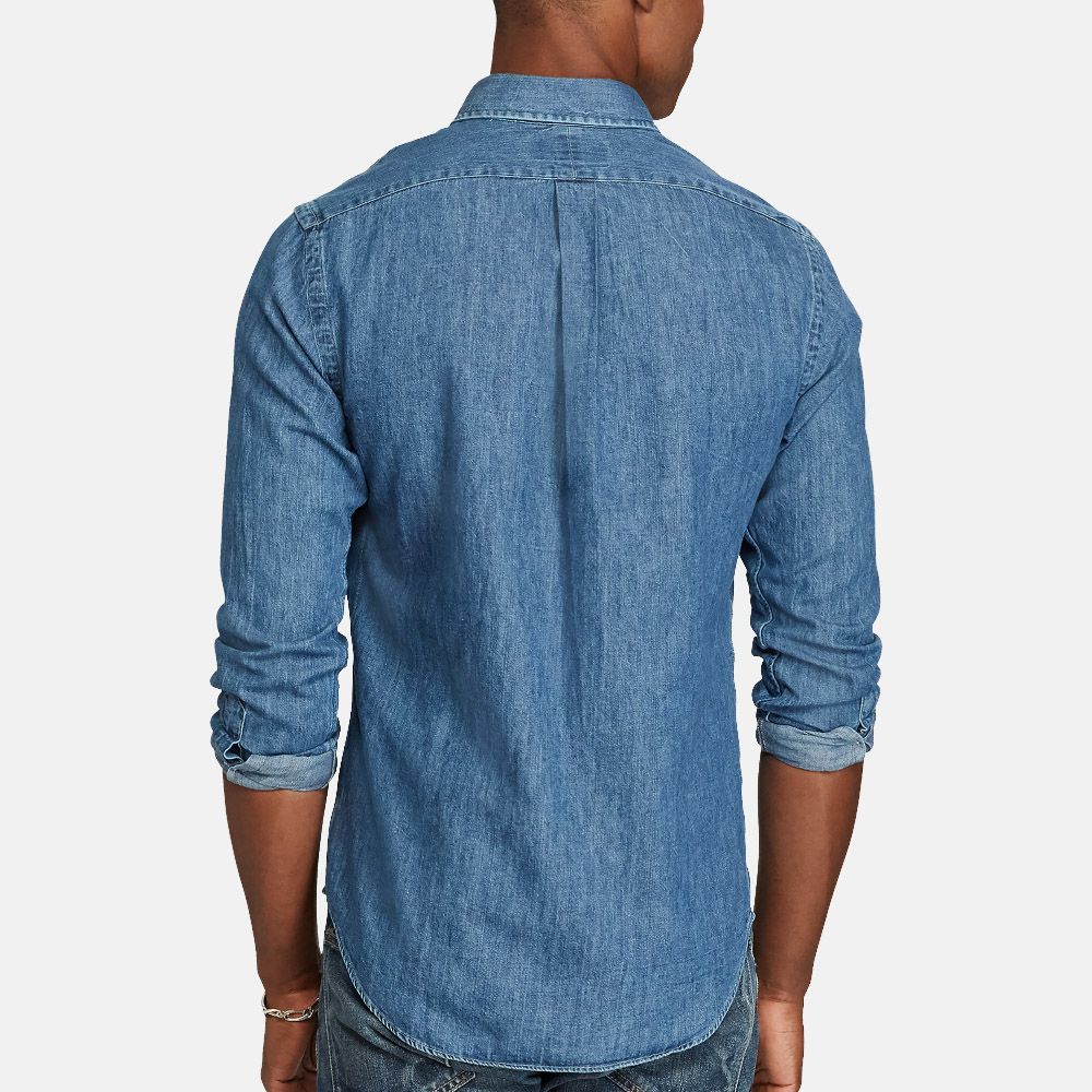 Slim Fit Denim Shirt - Dark Wash