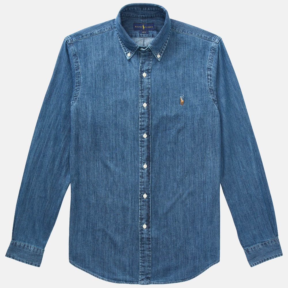 Slim Fit Denim Shirt - Dark Wash