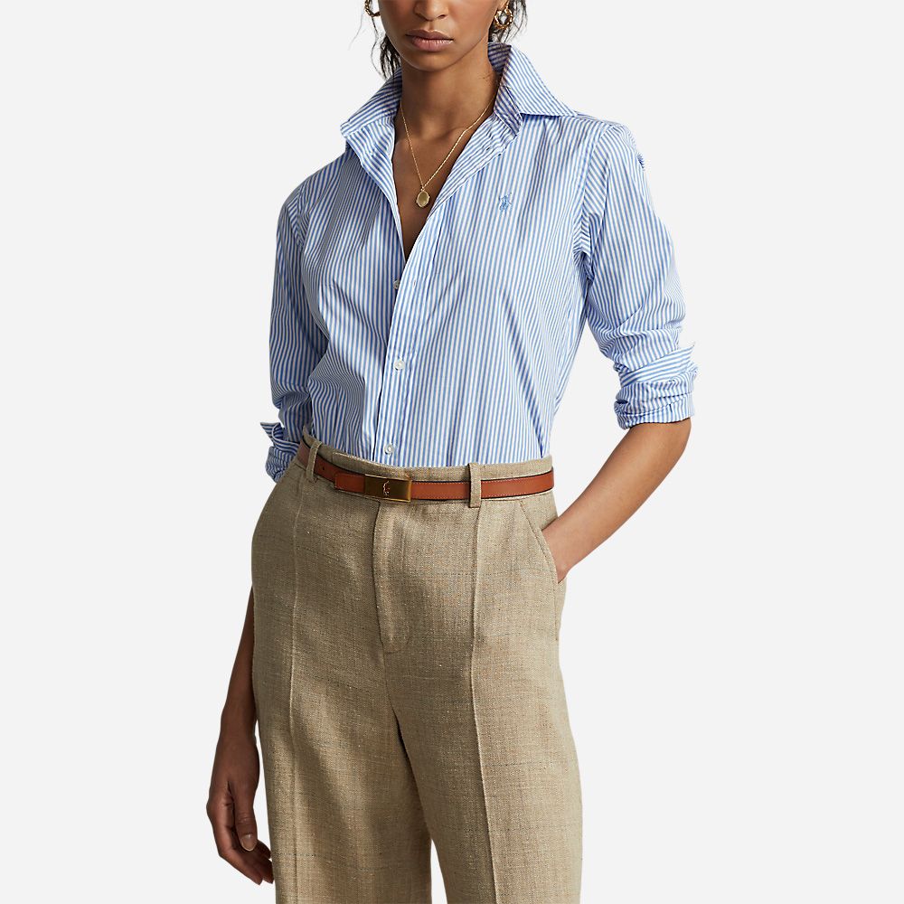 Anrw Georgia-Slim-Long Sleeve-Shirt 511c Medium Blue/White