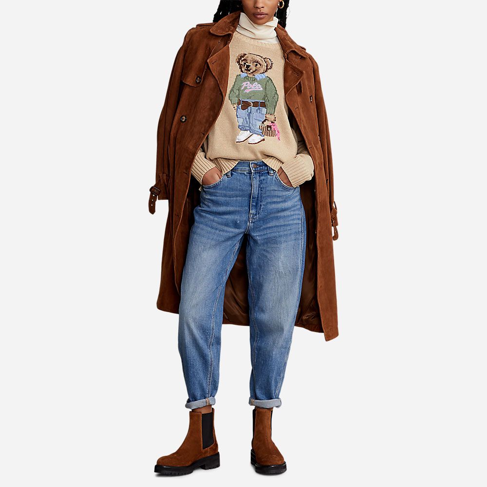 Nw Orls Bear-Long Sleeve-Pullover Tan Multi