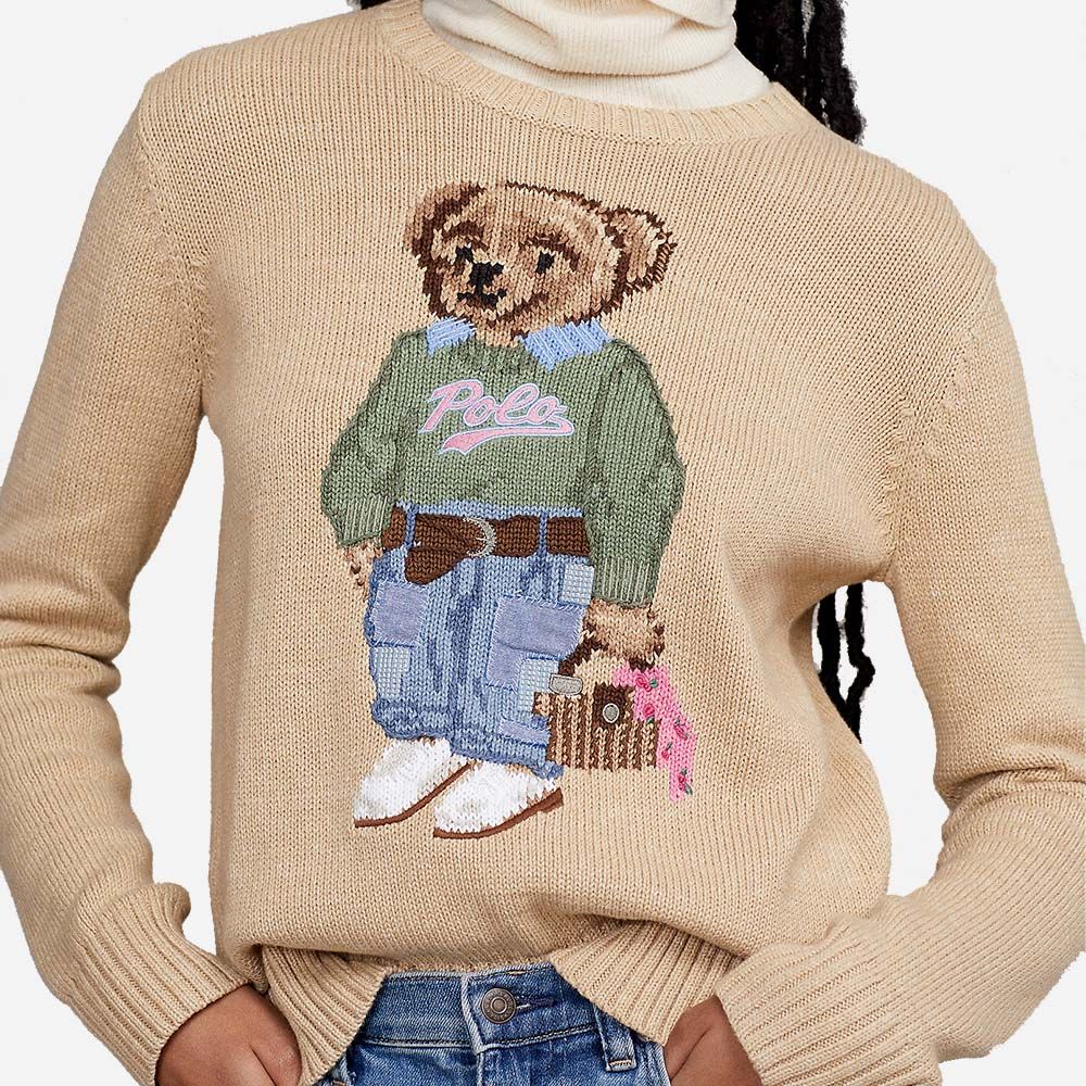 Nw Orls Bear-Long Sleeve-Pullover Tan Multi