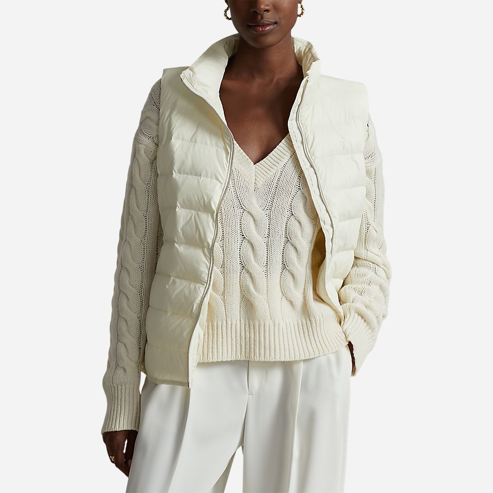 Packable Quilted Taffeta Vest Clubhouse Cream
