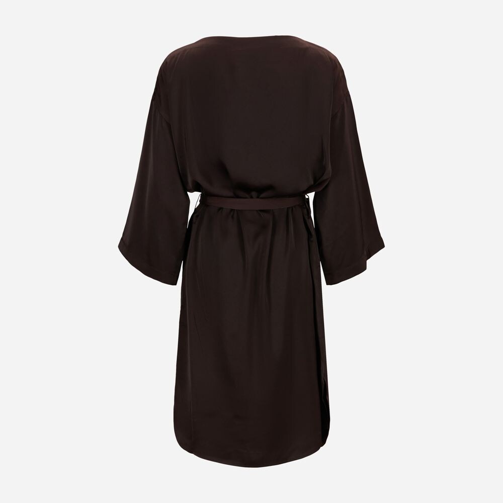 Ls Brtn Dr-Long Sleeve-Day Dress Circuit Brown