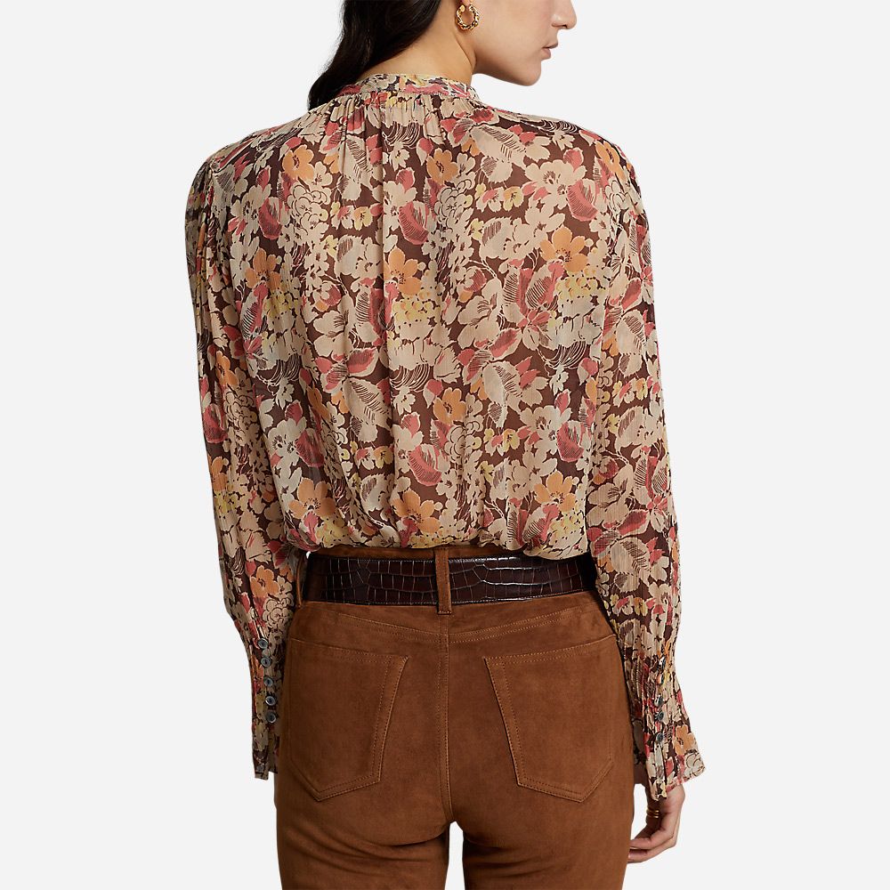 Ls Hrley St-Long Sleeve-Blouse Fall Floral