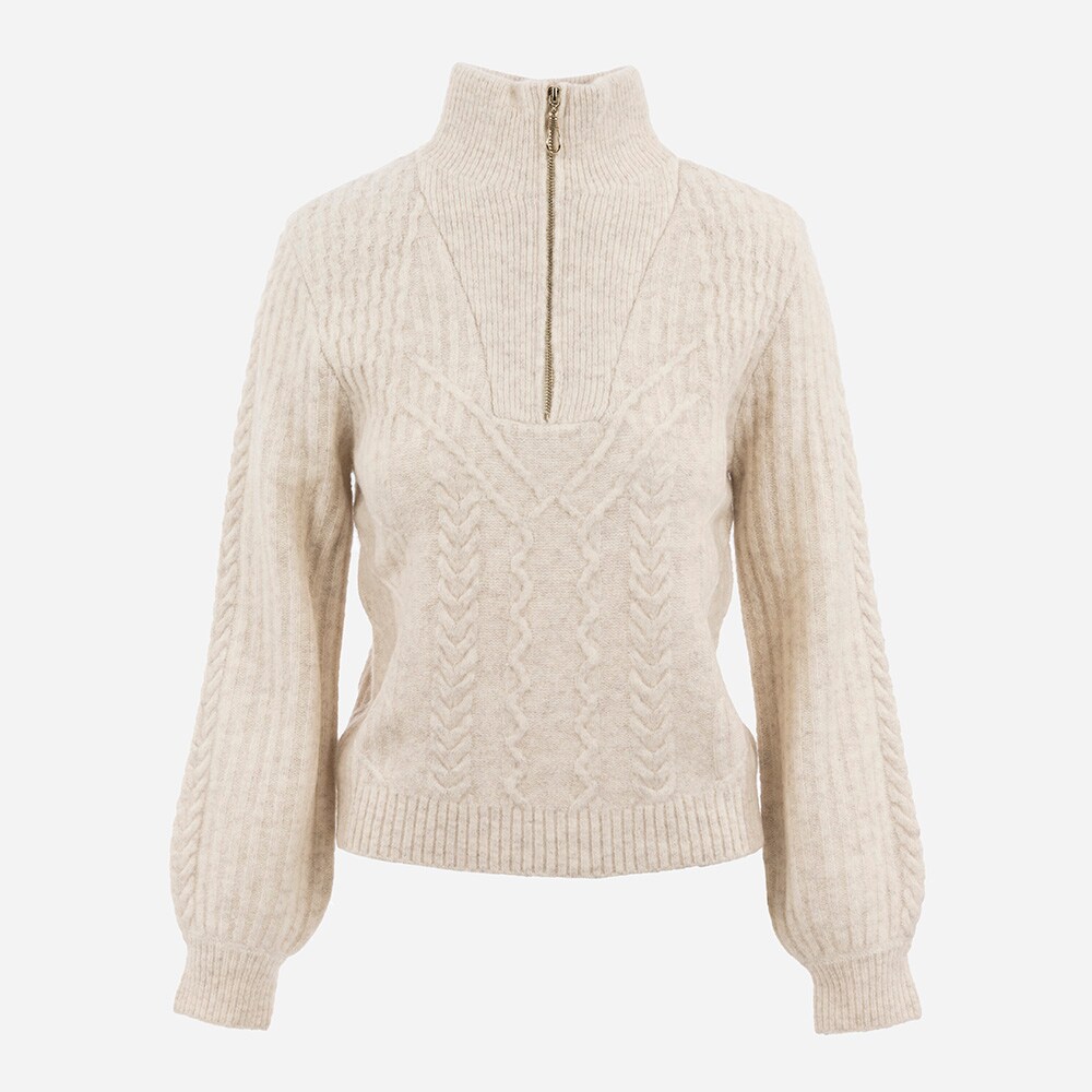 Shalow Zip Sweater 175 Butter Cream