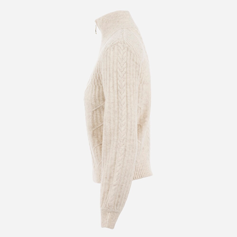 Shalow Zip Sweater 175 Butter Cream