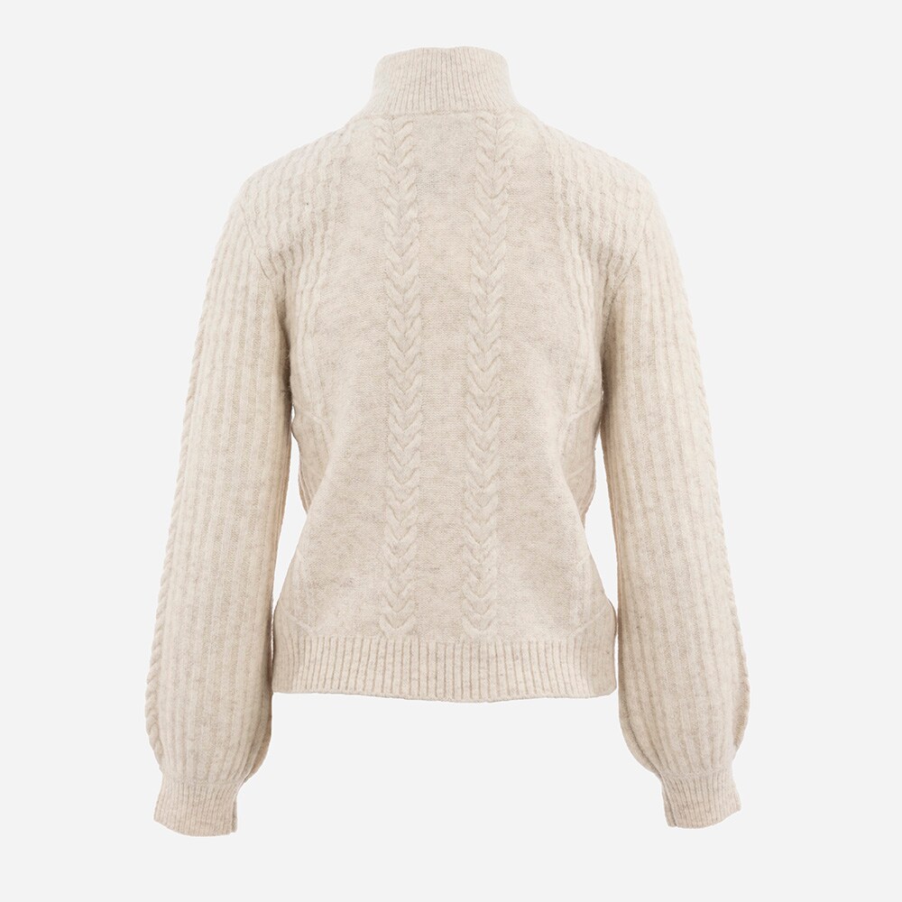 Shalow Zip Sweater 175 Butter Cream
