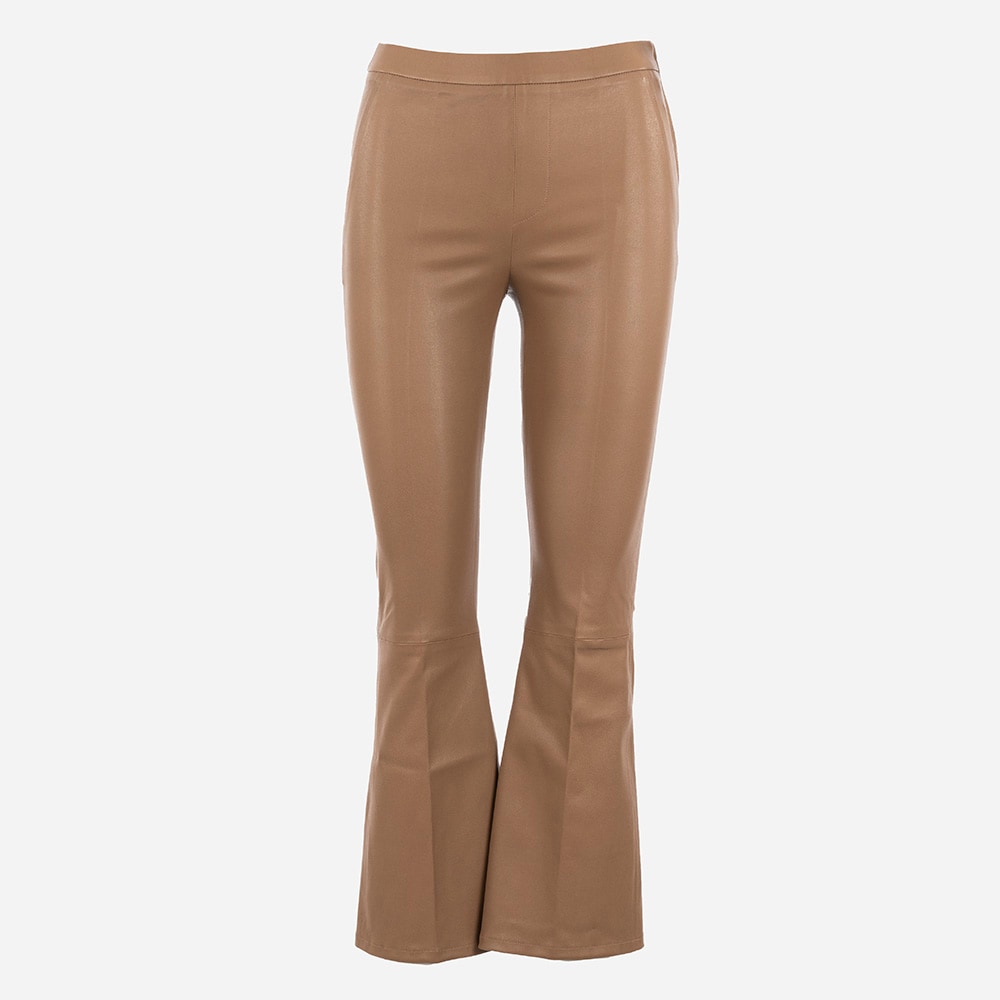 Tyson Crop Flate Leather Pant Roasted Peanut
