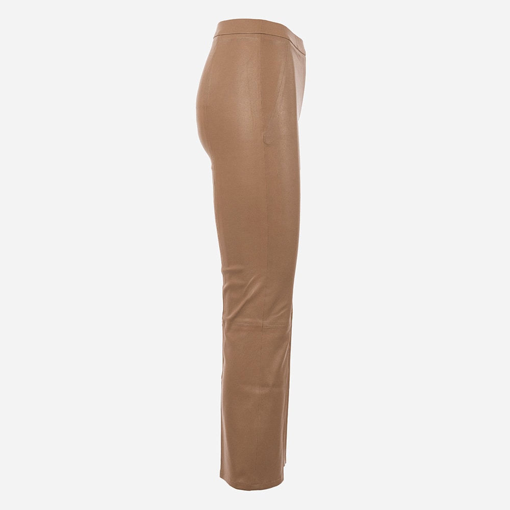 Tyson Crop Flate Leather Pant Roasted Peanut