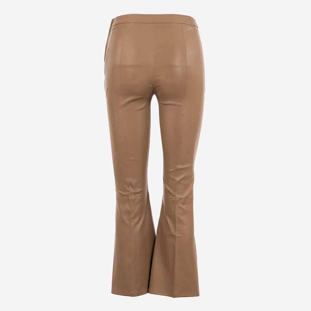 Tyson Crop Flate Leather Pant Roasted Peanut