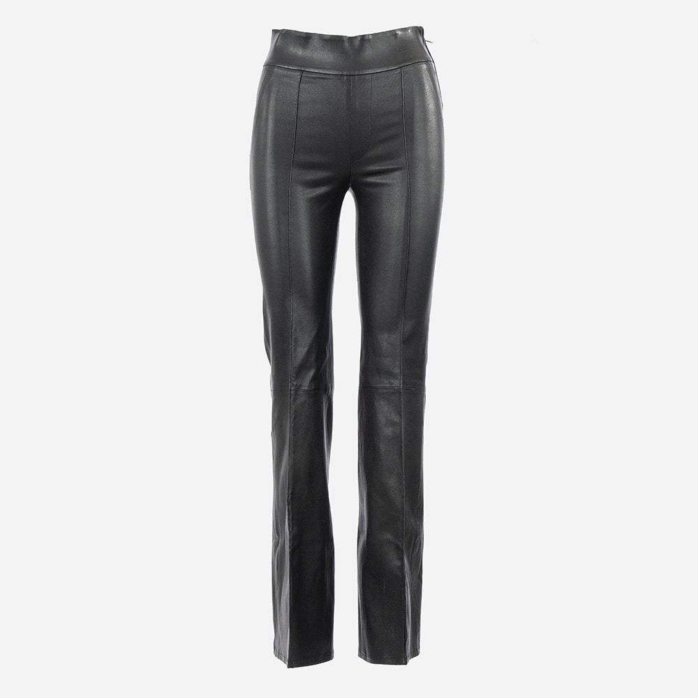 Gini Wide Leg Leather Pant 900 Raven