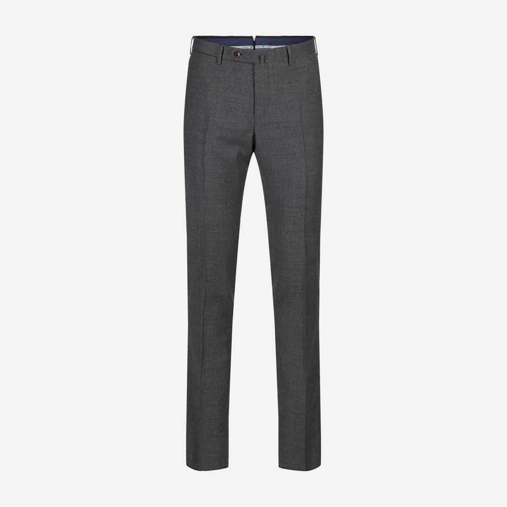 Pant Flanel Dogtooth Dark Grey
