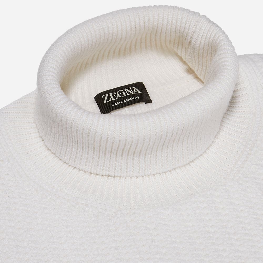 Turtle Neck Knitwear - Nat Sld