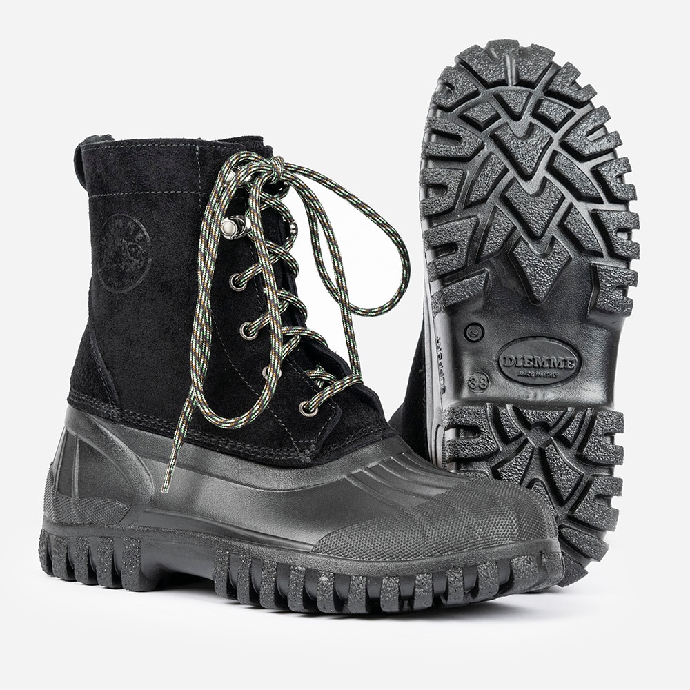 Anatra Black Suede Shearling