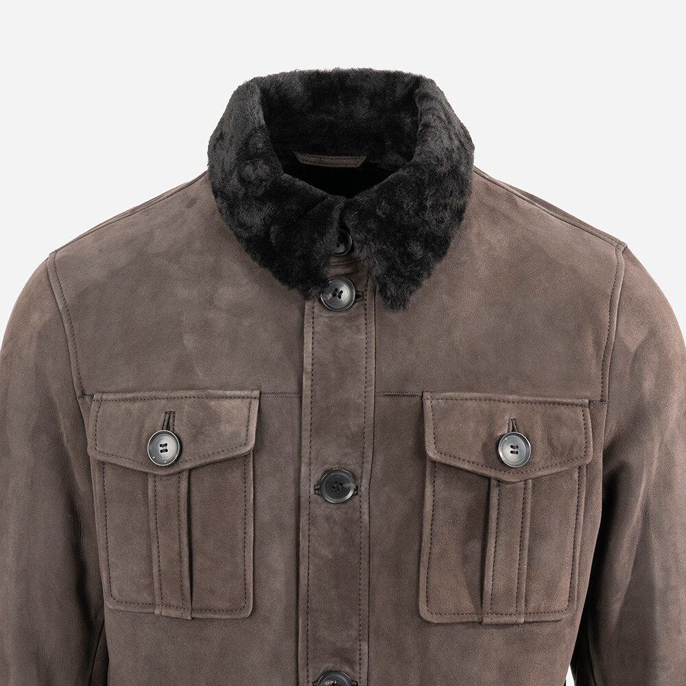 Boston Shirt Jacket Suede Moka