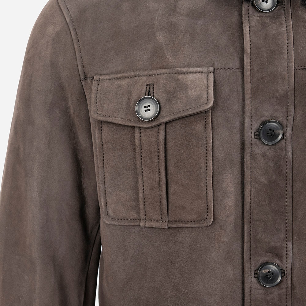 Boston Shirt Jacket Suede Moka