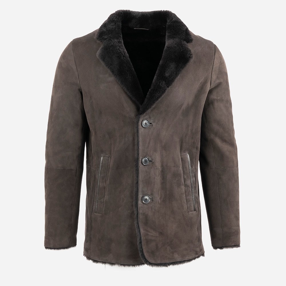 Shearling Coat Suede - Moka