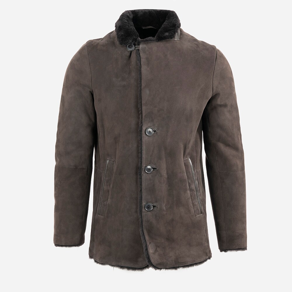 Shearling Coat Suede - Moka