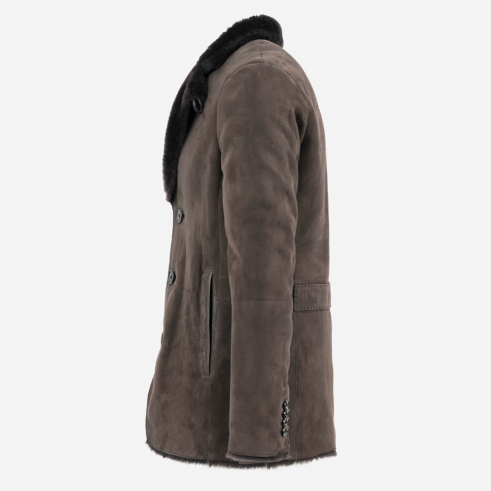 Shearling Coat Suede - Moka