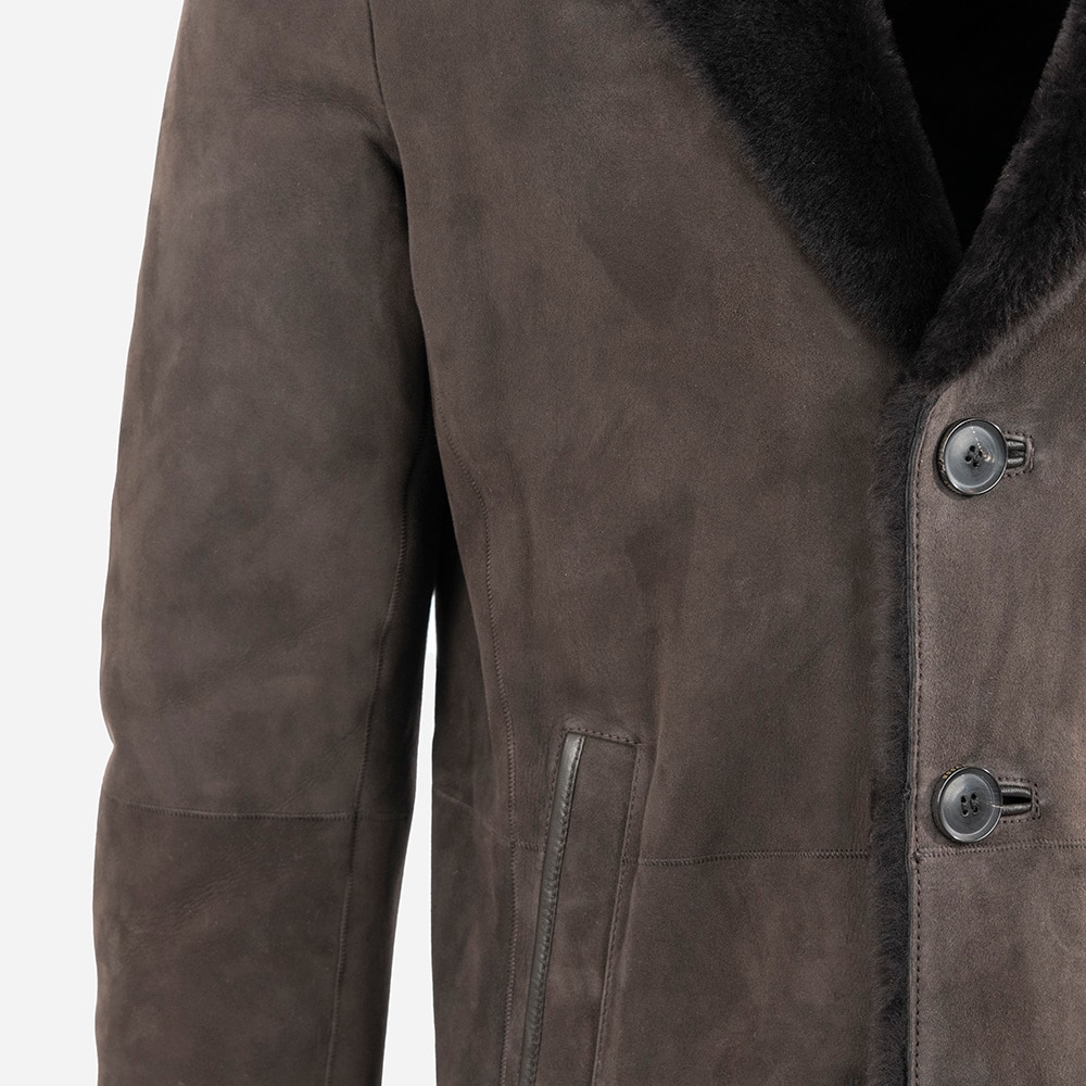 Shearling Coat Suede - Moka