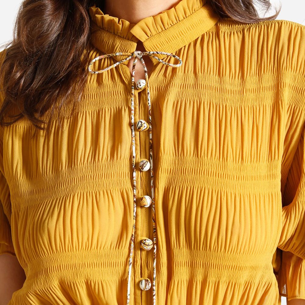 Poppy Maxi Mustard & White