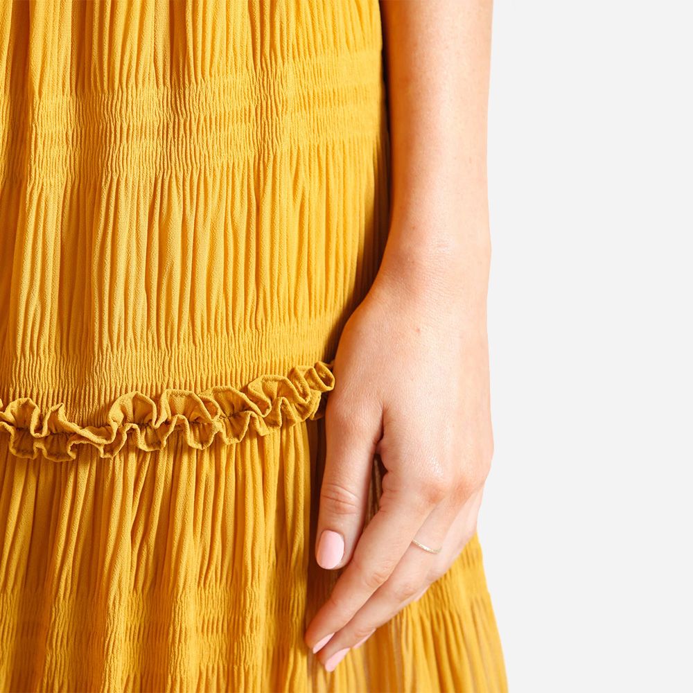 Poppy Maxi Mustard & White