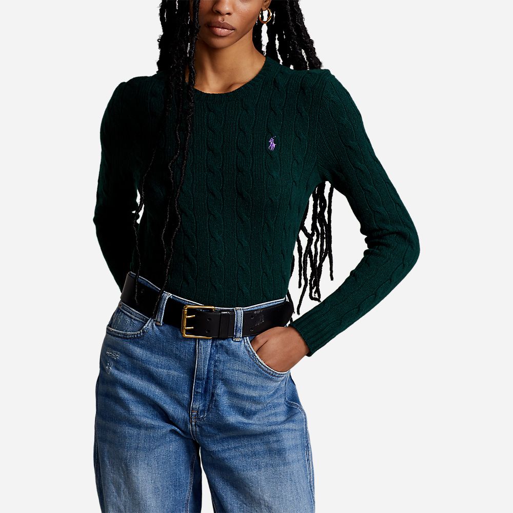 Cable-Knit Wool-Cashmere Jumper - College Green