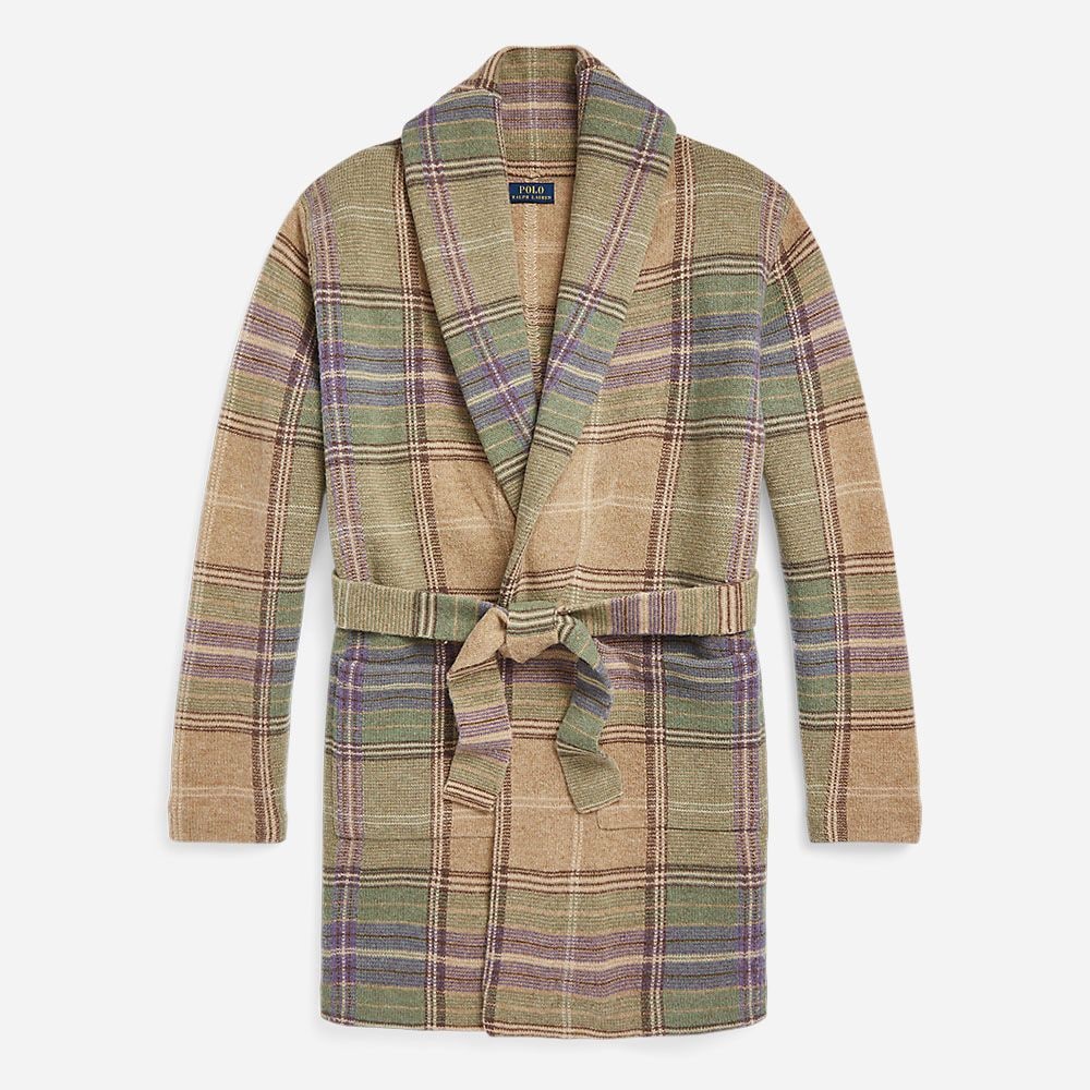Pld Cardigan-Long Sleeve-Cardigan Camel Plaid Multi