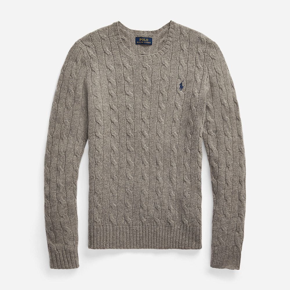 Cable-Knit Wool-Cashmere Jumper - Fawn Grey Heather
