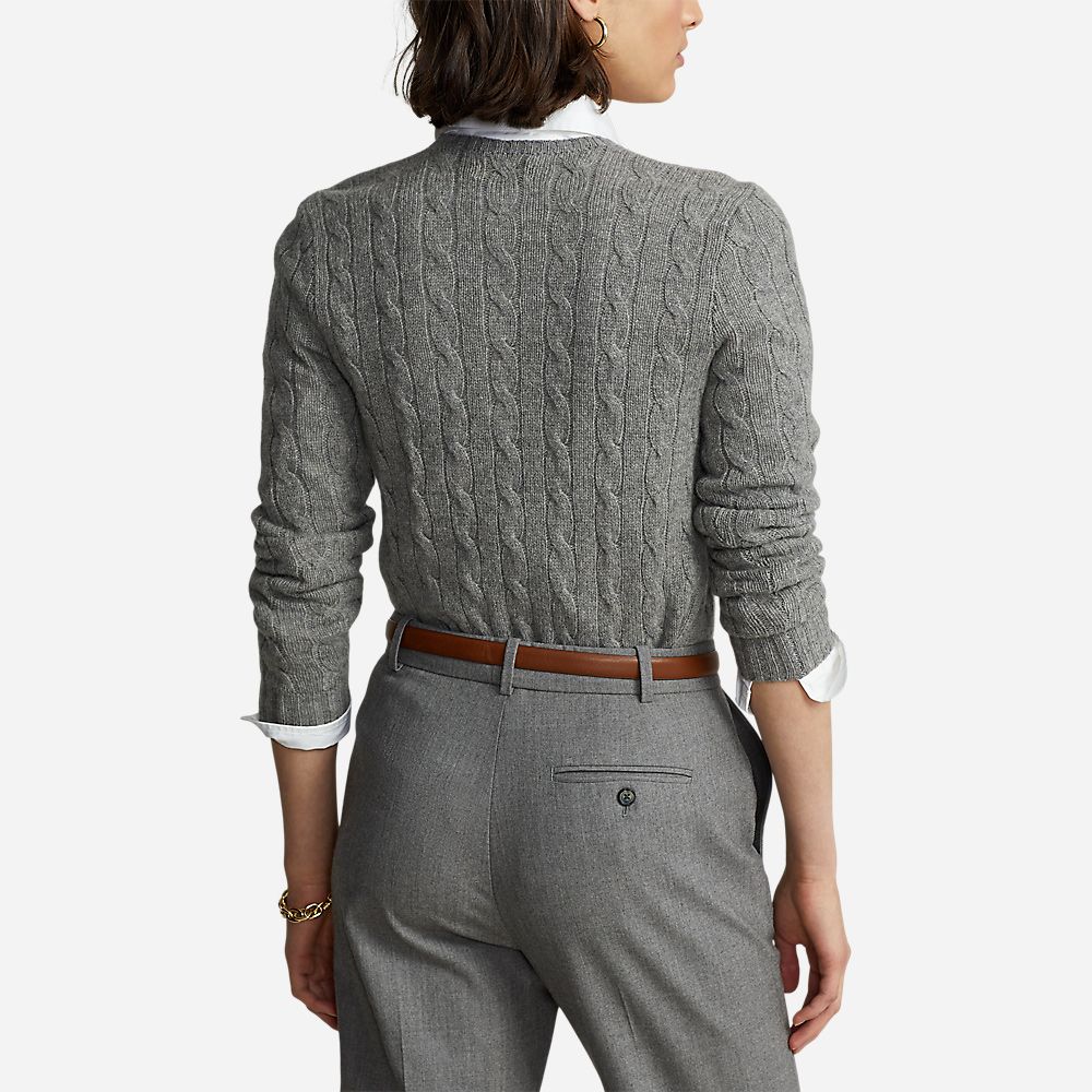 Cable-Knit Wool-Cashmere Jumper - Fawn Grey Heather